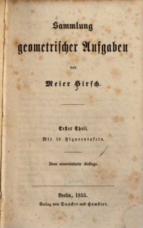 Sammlung geometrischer Aufgaben, 1
