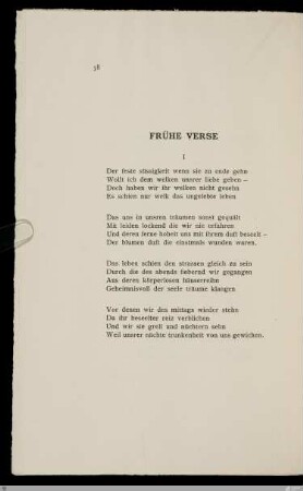 Frühe Verse / Leopold Andrian