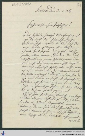 Brief vom 03.01.1906.