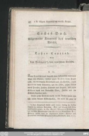 Erstes Capitel. Von den Gränzen des teutschen Reichs.
