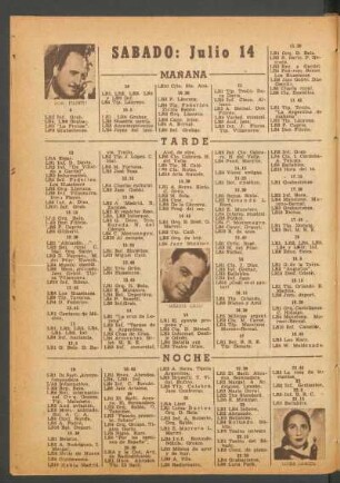 [Programa de] Sabado: Julio 14
