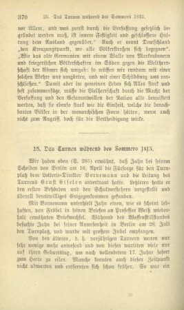 25. Das Turnen während des Sommers 1813