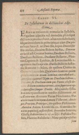 Caput VI. De Syllabarum in dictionibus Adjectione.