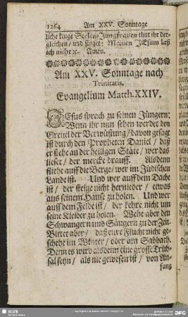 Am XXV. Sonntage nach Trinitatis. Evangelium Matth. XXIV