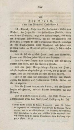 162-171 Ein Traum : aus dem Memorial Catholique