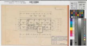 Velen (Velen) Postamt Grundriß Dachgeschoß 1962 1 : 100 30 x 47 Zeichnung Oberpostdirektion Münster