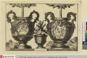 [Nouveaux Livre de Vases et de Pots. de Jardins; Zwei Vasen]