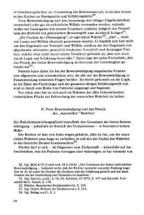 II. Freie Beweiswürdigung und das Prinzip der 'materiellen' Wahrheit