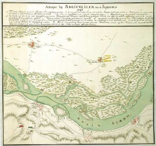 WHK 21 Österreichischer Sukzessionskrieg 1740-1748 bis zum Aachener Frieden: Plan des Angriffs bei Rheinweiler, 4. September 1743