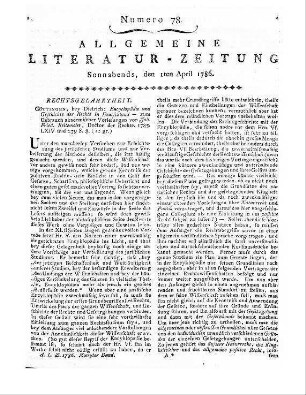Reitemeier, J. F.: Encyclopädie und Geschichte der Rechte in Deutschland. Zum Gebrauch akademischer Vorlesungen. Göttingen: Dieterich 1785