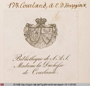 Wappen der Herzogin Anna Charlotte Dorothea von Kurland