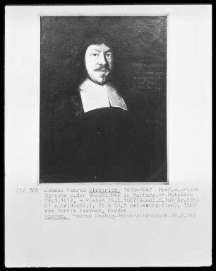 Bildnis des Giessener Universitätsprofessors Johann Conrad Dietrich