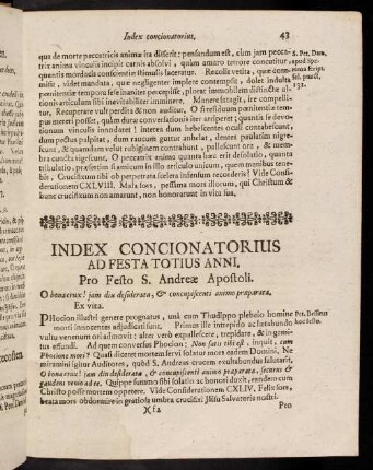 43-56, Index Concionatorius Ad Festa Totius Anni