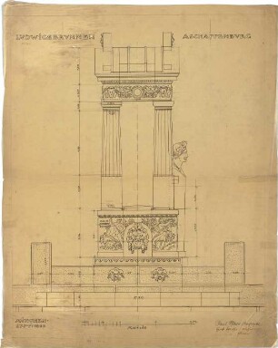 Pfann, Paul; Aschaffenburg; Ludwigsbrunnen - Aufriss
