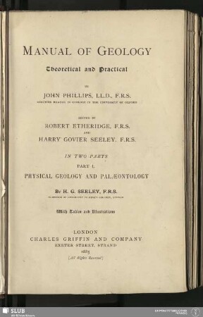 1: Physical geology and palaeontology