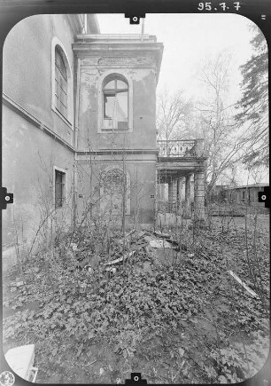 Dresden-Südvorstadt, Bergstraße 23. Villa (1871). Rückseite (Teilansicht)