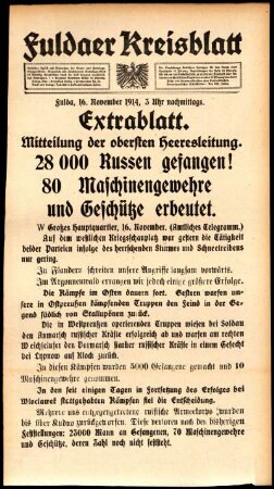 Ausgabe vom Montag, den 16. November 1914.