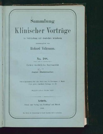 Ueber weibliche Nervosität