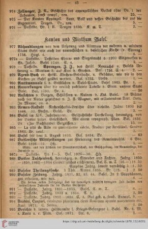 Kanton und Bisthum Basel (Nr. 977 - 1277)