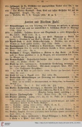 Kanton und Bisthum Basel (Nr. 977 - 1277)