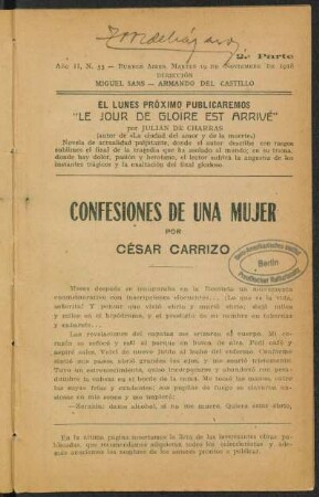 1918000253: Confesiones de una mujer : [Pt. 2]