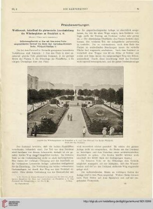 Wettbewertb, betreffend die gärtnerische Ausschmückung des Wilhelmplatzes zu Frankfurt a. O.