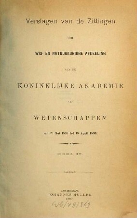 Verslag van de gewone vergaderingen der Afdeeling Natuurkunde. 4. 1895/96