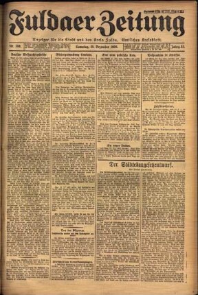 Erste Ausgabe vom Samstag, den 25. Dezember 1926.