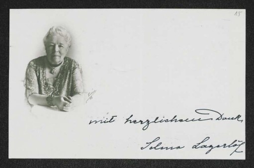 Brief von Selma Lagerlöf an Gerhart Hauptmann