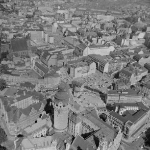 Innenstadt von Leipzig : Blick vom Neuen Rathaus Richtung Nordosten