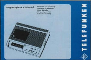 Bedienungsanleitung: Hinweise zur Bedienung Telefunken magnetophon starsound