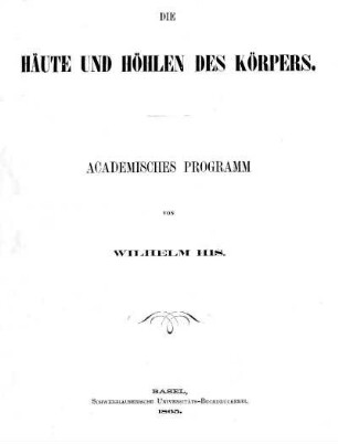 Die Häute und Höhlen des Körpers