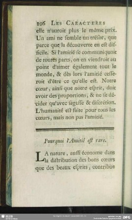 Pourquoi l' Amitié est rare