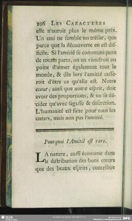 Pourquoi l' Amitié est rare