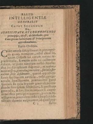 Caput Secundum. De Subtilitate, Et Cognoscendi principiis ...