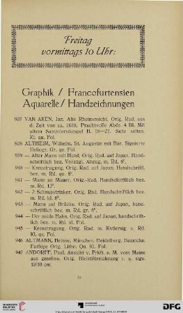 Graphik/Fracofurtensien Aquarelle/Handzeichnungen (Nr. 9337-1567)