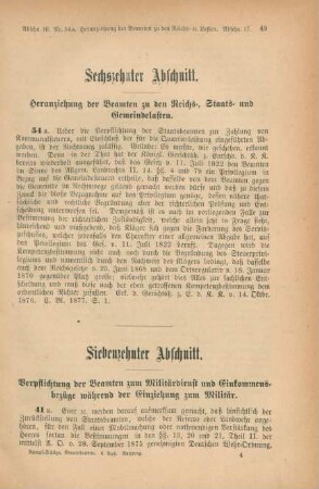 Siebenzehnter Abschnitt. Verpflichtung der Beamten zum Militärdienst und Einkommensbezüge während der Einziehung zum Militär