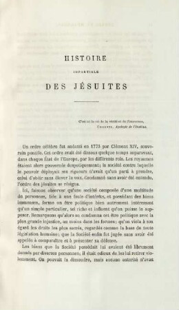 Histoire impartiale des Jésuites