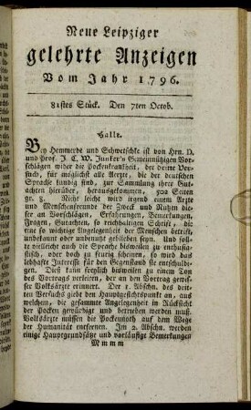 81stes Stück. Den 7ten Octb.