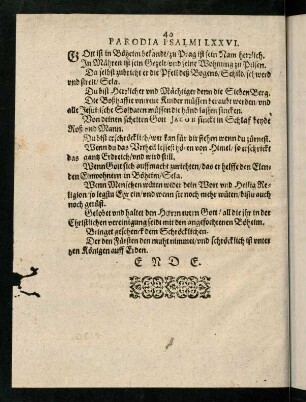 40, Parodia Psalmi LXXVI