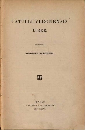 Catulli Veronensis liber, I