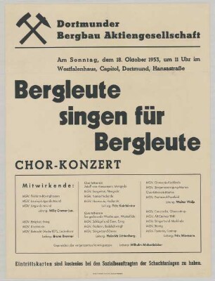 "Bergleute singen für Bergleute"