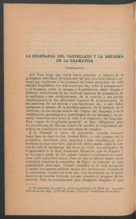 La enseñanza del castellano y la reforma de la gramática - (Continuación)