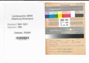 Entnazifizierung Walter Jaspers , geb. 11.03.1905 (Prokurist)