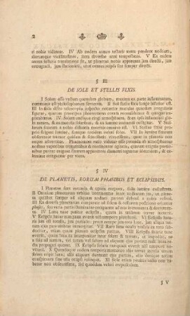 § III De sole et stellis fixis.
