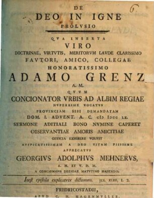 De Deo in igne prolusio