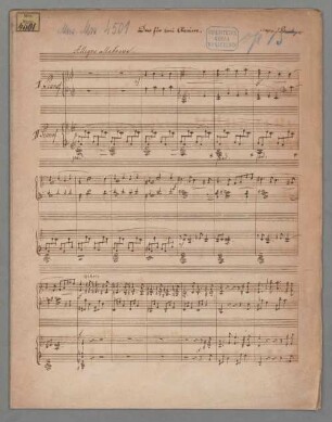 Duo in a-moll für zwei Klaviere op. 15 - BSB Mus.ms. 4501