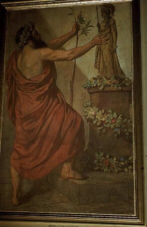 Kekrops betet die Statue der Athene an
