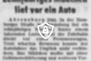 Zehnjähriges Mädchen lief vor ein Auto
