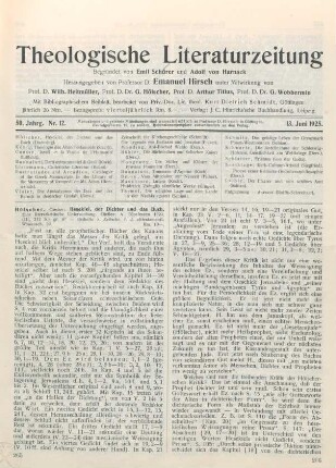265-268 [Rezension] Hölscher, Gustav, Hesekiel, der Dichter und das Buch